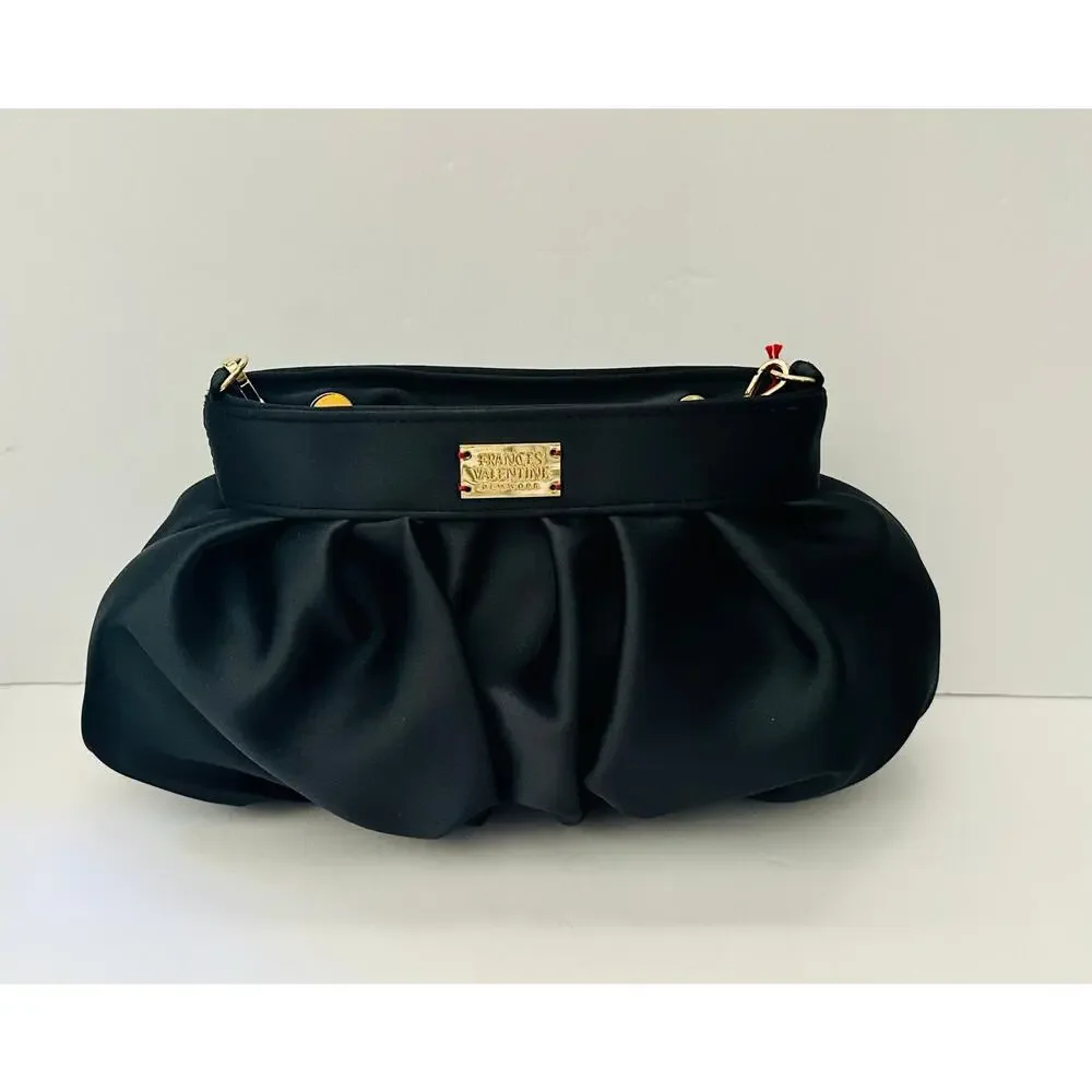 Frances Valentine Nora Clutch Satin ~ Black - Picture 6 of 9